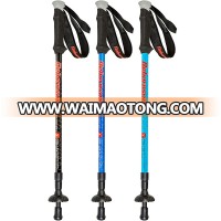 High quality 125cm 3 Sections Adjustable Telescopic Carbon Fiber Trekking Pole Hiking Stick with Twist Lock